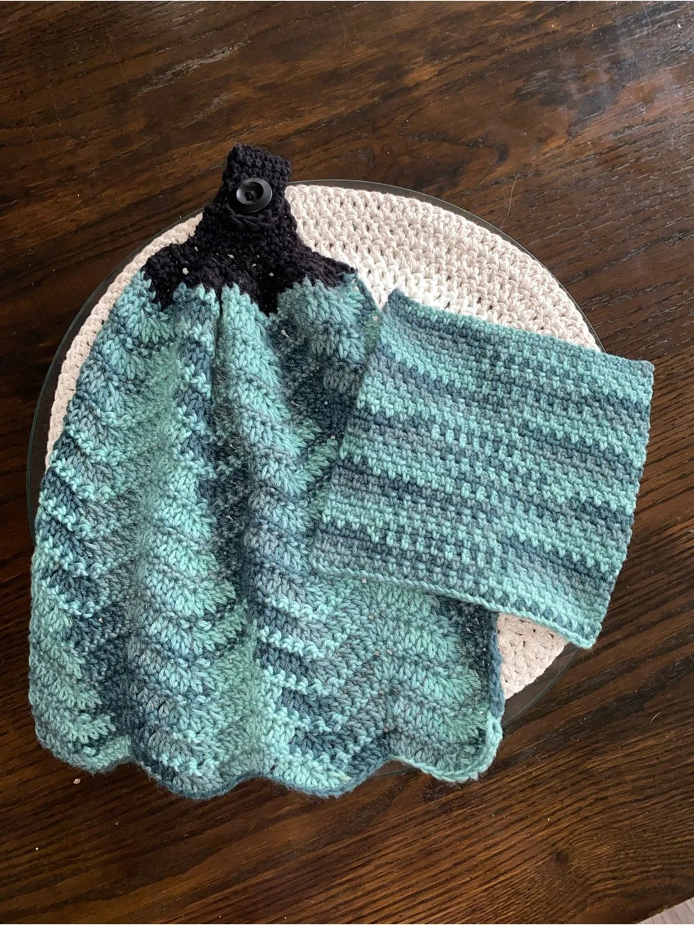 Handmade Hanging Kitchen Hand Towel & Dishcloth Set